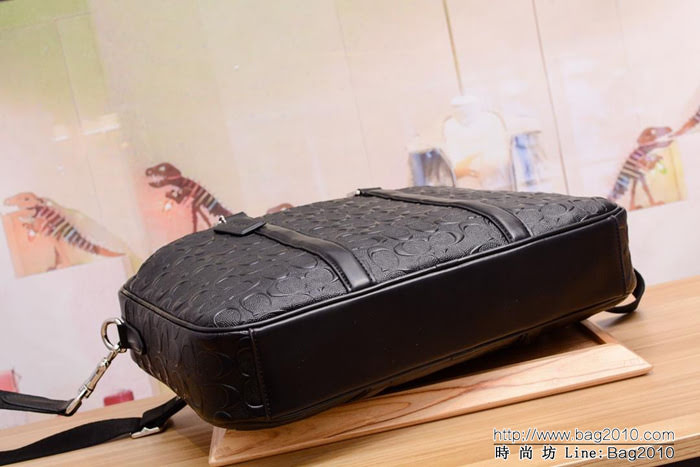 COACH蔻馳 男士手提單肩商務公事包 電腦包 72230 全牛皮浮雕壓花 可單肩斜跨手提  Chz1253